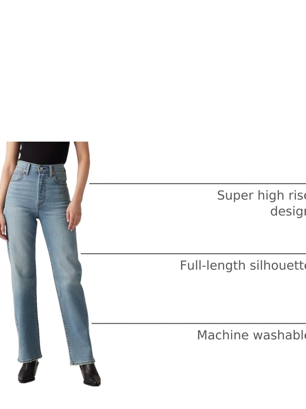 Levi’s Ribcage Straight Full Length Jeans - Picture 4 of 4